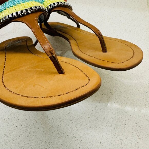 Circus by Sam Edelman Flip Flop Bailey Sandal T Strap Beaded Embroidered Sz 6 M - Picture 8 of 15